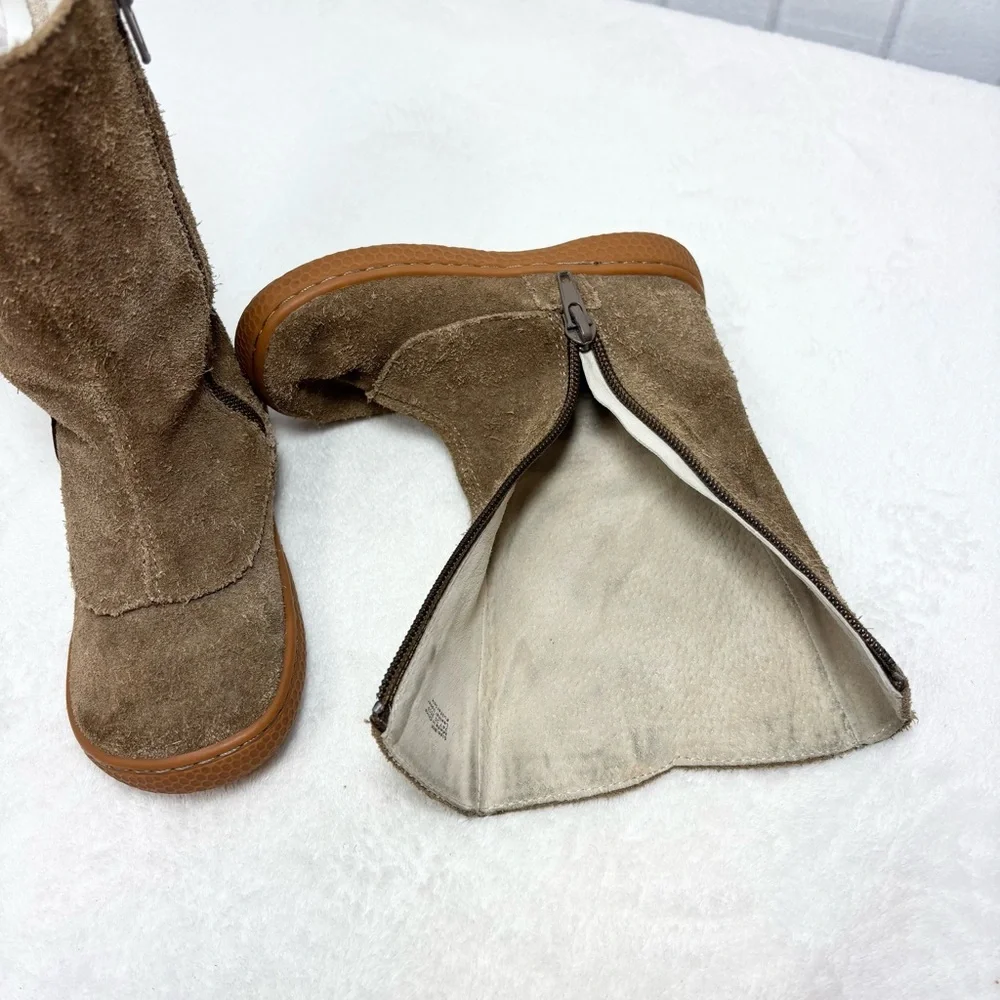 Livie & Lucia Brown Suede‎ Upper Leather Boots with Button Accents Size 8M